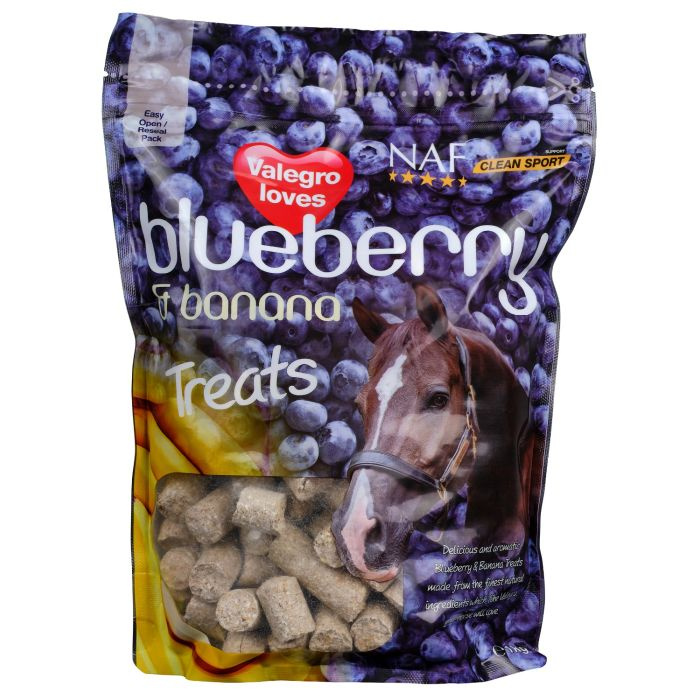Pamlsky pro koně s borůvkou a banánem Blueberry and Banana (Balení, 1 kg)