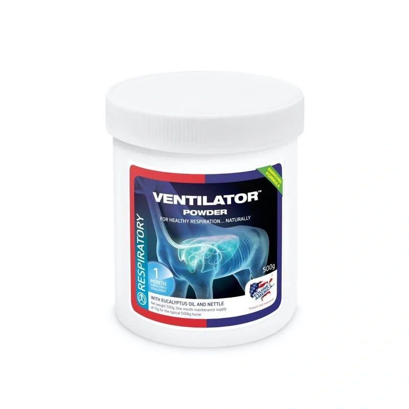 Ventilator prášek na cílenou přirozenou podporu dýchacího systému koní (Balení 500g)